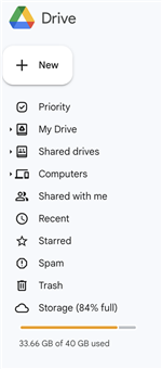 Look for the Cloud icon at the bottom of the left side menu to see details.